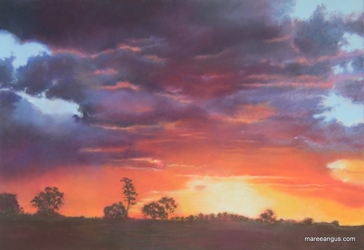 Sunset at Kimberley - 45cm x 65cm, Pastel - Commission